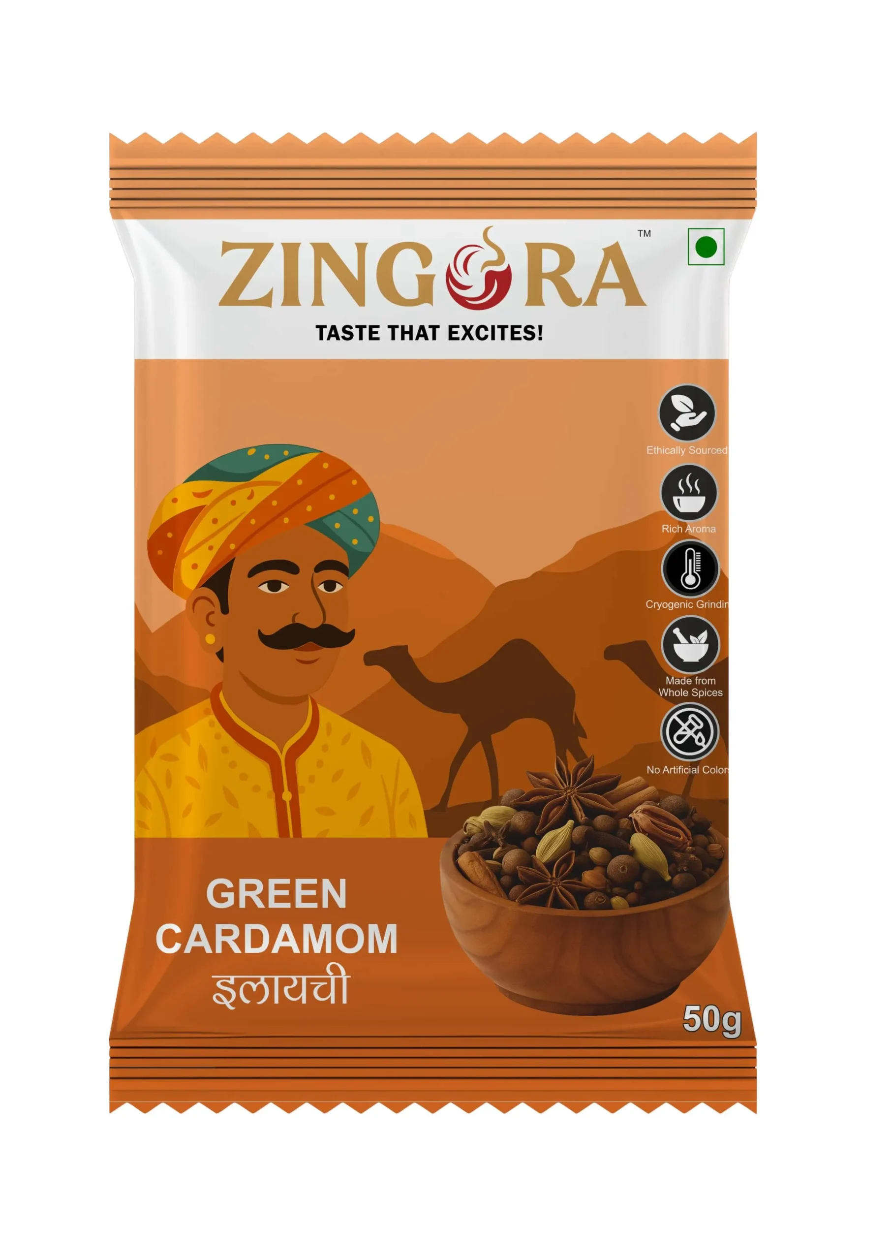 Green Cardamom Whole_Elaychi Sabut 50g front